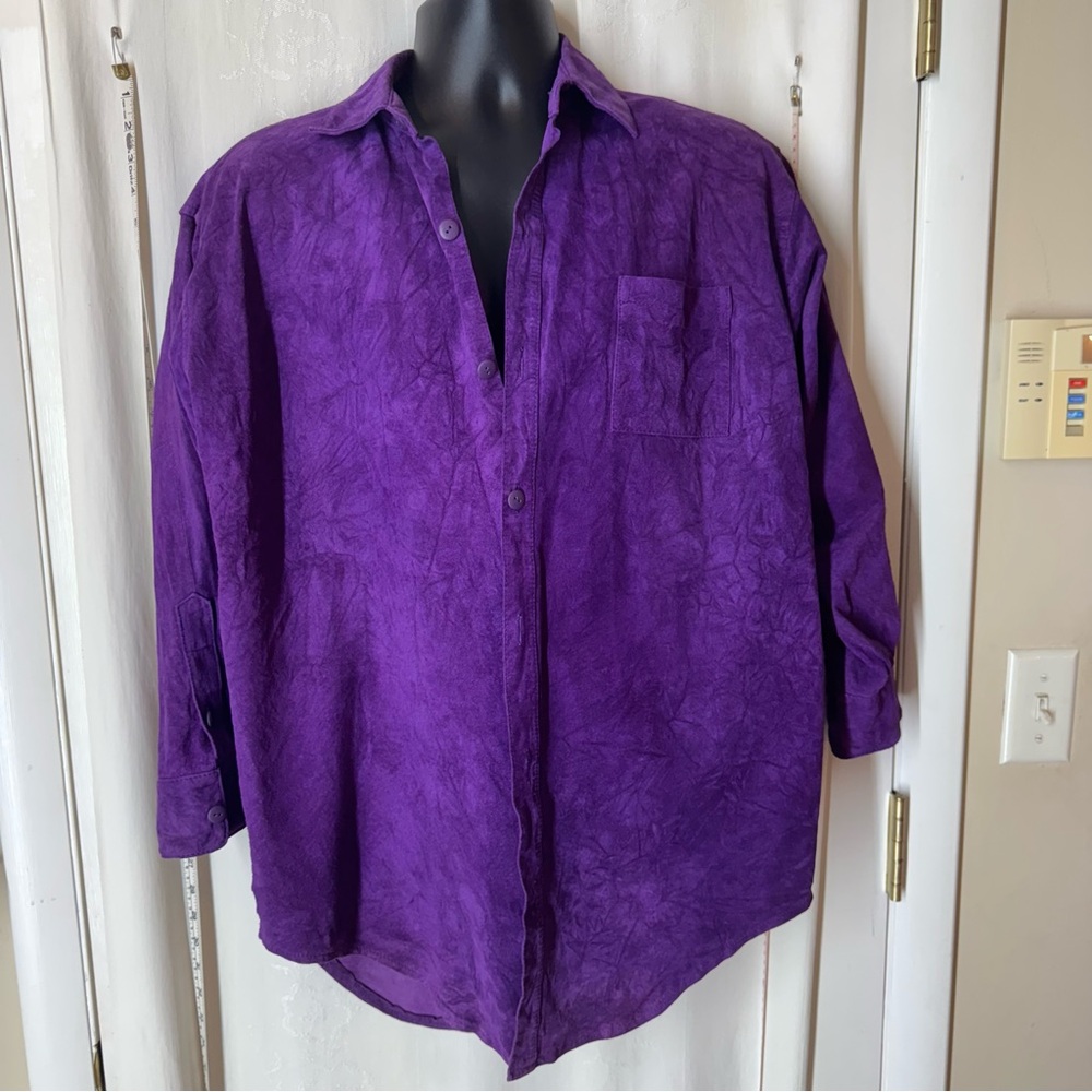 Vintage Courtney Rhodes Purple Suede Shirt